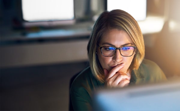 Woman working on computer