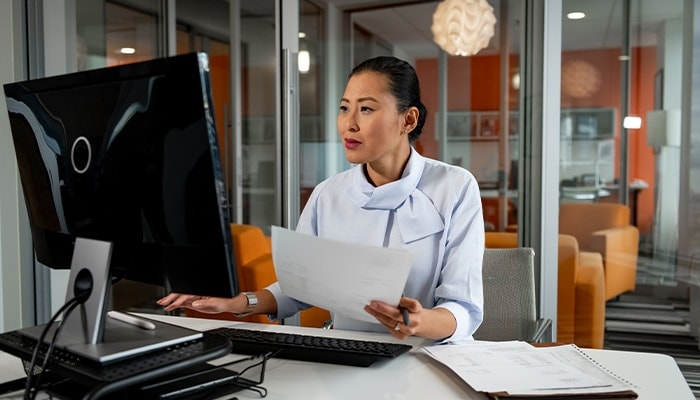 cfo working on laptop