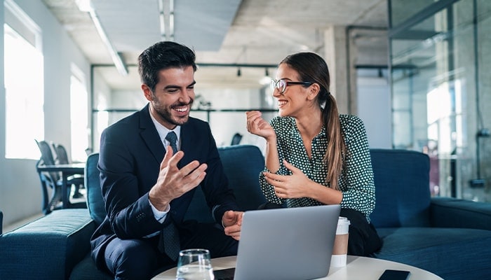 two people collaborating 