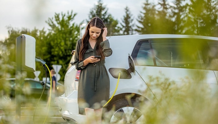 car at charging station